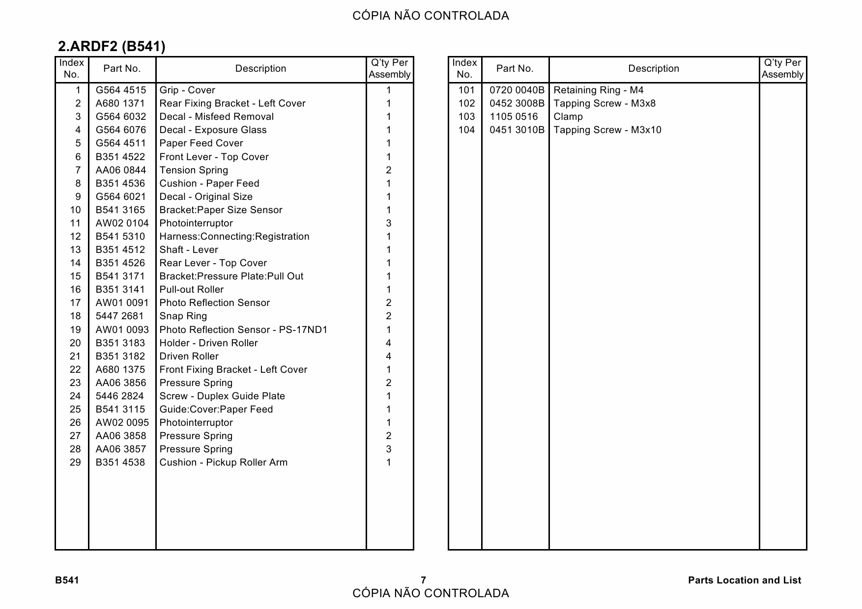 RICOH Options DF76 B541 Parts Catalog PDF download-4